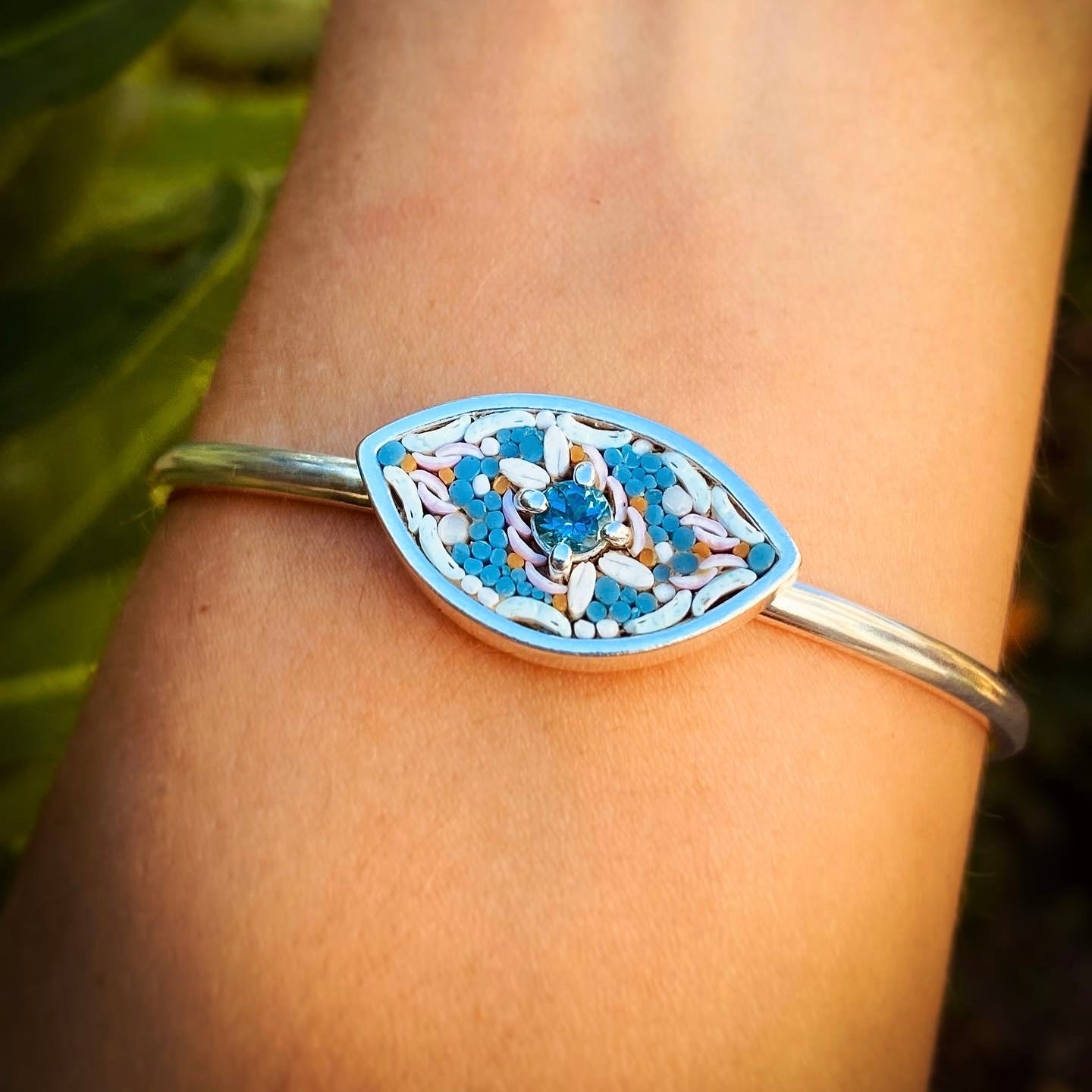 PULSERA OJAL MICROMOSAICO + TURMALINA