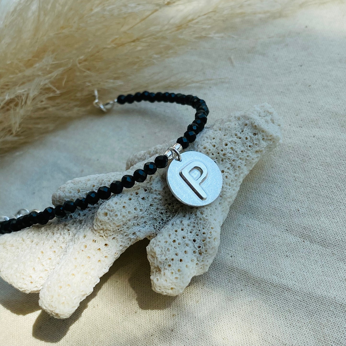 PULSERA MOI OBSIDIANAS Y PIEDRA LUNA