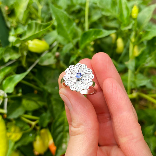 ANILLO FLORECE TANZANITA