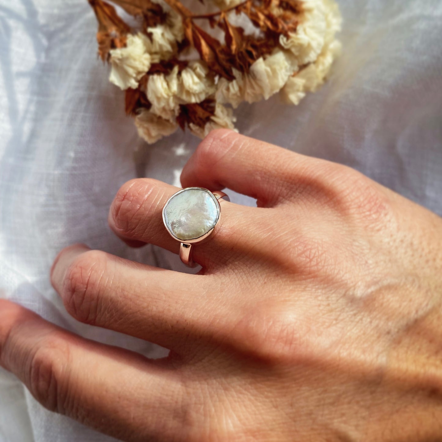 ANILLO PERLA RÚSTICA