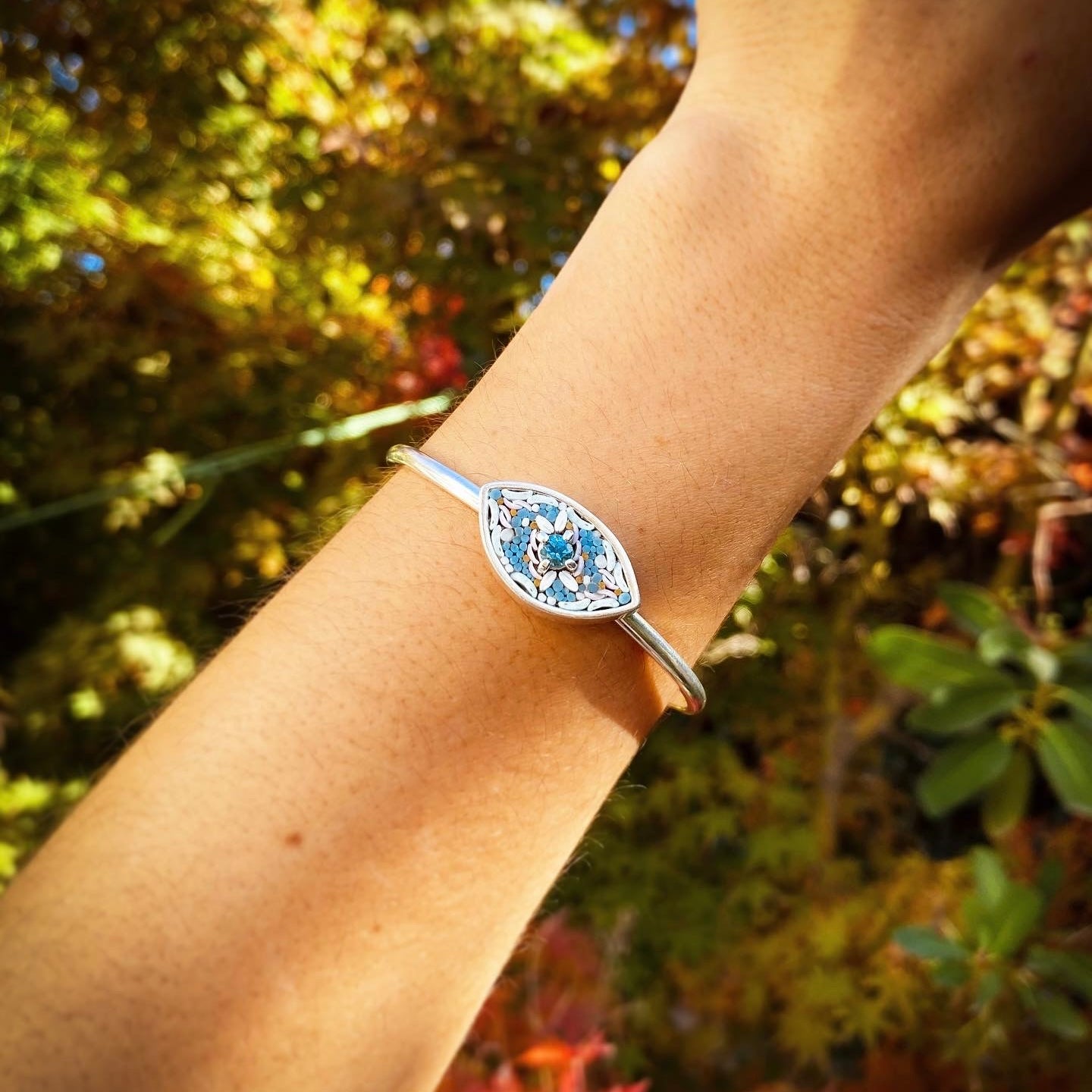 PULSERA OJAL MICROMOSAICO + TURMALINA